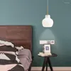 Lampade a sospensione Stile europeo Retro Vento Vetro Piccolo lampadario Comodino Camera da letto Studio Zucca di latte Ins Lampadario a estremità singola