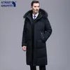 Męskie Parkas Mężczyźni zagęszczeni kurtka -30 Zima ciepła ciepła płaszcz Kurtka Mężczyźni Modna Biała Kaczka z kapturem Parkas Plus Size 4xl 231215