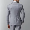 Herrenanzüge, Blazer, Hellgrau, Business-Männer, Slim-Fit, 2-teilig, modische Jacke mit Hosen, Hochzeits-Smoking für Bräutigam, Abendessen, Party, Kostüm 231215