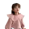 Jacken Mädchen Strickjacke Herbst Herbst Baby Nette Süße Kleidung Kinder Kinder Top Spitze Revers Jacke für 2 7Y 231215