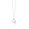 Simple T Home s925 Sterling Silver Heart Brand Double Heart Brand Drip Glue Enamel Necklace Love Pendant T Home Sweater Chain 2024 designer