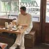 メンズセーターHouzhou MohairMen韓国韓国暖かい編み秋の冬のゆるいカジュアルロングスリーブプルオーバーフリースストリートウェア231216