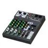 Materialaufnahmemischer Ns6bt Audiomischer 4-Kanal-USB-Soundkarten-Schnittstellenkonsole 48-V-Phantomspeisung für Heimstudio-Live-Dampfen