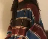 2024 Женские свитера Вязаные свитера в стиле Харадзюку Женские большие полосатые трикотажные изделия Уличная одежда Винтажные лоскутные джемперы Опрятный корейский повседневный пуловер