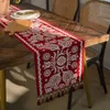 Bordslöpare Gerring Jacquard Blue Table Runner Festival Table Tyg soffbord säng flagga jul tv -skåp modern elegant bordslöpare 231216