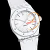 INAF AP15400 A3120 Автоматические мужские часы в корпусе из углеродного волокна Серебристый текстурированный циферблат Белый нейлоновый ремешок Super Edition Reloj Hombre Puretime D4