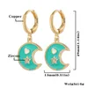 Boucles d'oreilles créoles Y2K en émail, croissant de lune, tendance 2023, plaqué or 18 carats, petit pour femmes, bijoux cadeaux de fête pour Couple