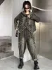 Kvinnor Tvådelade byxor Max Lulu Autumn Retro Denim Fashion Jacket Set Hoodie Loose Coat Classic Punk Jeans Pant 231216
