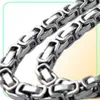 New arrival Silver Thick Link Chain fashion Byzantine Necklace Stainless Steel Mens Chains Jewelry Long Necklace45mm width4554996