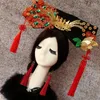 Women Cosplay Alloy Rhinestone Headwear Luxury Chinese Knot National Ancient Costume Wedding Head Wear Tassels Hair Accessories
