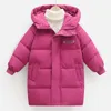 Jackets Girls Winter Coat Knee length padded 2 10 Years 2023 Boys Snow Parka Thick Warm Outerwear Kids Fashion Down 231216