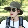 Stingy Brim Hats Topi Ember Tahan Air Boonie Pria Wanita Musim Panas Pelindung UV Luar Ruangan Pinggiran Berburu Hiking Memancing