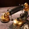 Telephones Resin Telephone Model Vintage Phone Miniature Retro Bookstore Cafe Decora Ornaments Pography Props Bar Decorative 231215