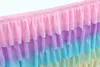 Table Skirt Pink Tutu Tulle Table Skirt Colorful Tablecloth Wedding Banquet Birthday Party Table Cover Decoration Christmas Decor 231216