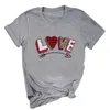 T-shirts pour femmes Love Imprimé Sweet Valentine T-shirts Femmes À Manches Courtes Col Rond Chemise Lâche Été Mode Lettres Impression Tee Tops