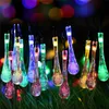 Wassertropfen-Solar-Lichterkette, 12 m, 100 LEDs, wasserdicht, Außendekoration, Girlande, Fariy-Lichter, Weihnachten, Hochzeit, Party, Garten