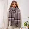 Sciarpe Acrilico Plaid Sciarpa di Cashmere Donna Inverno Spessore Collo Caldo Scialle di moda Casual Bandana Hijab Avvolge Nappe Silenziatore Lady