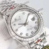 Moissanit-Uhr Designer-Uhren für Frauen Datejust Diamant Auto Swiss Mechanical Montre Femme 904-Stahl Original dicke 10,3 mm Saphiruhr mit Box 4THF