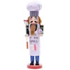 MYBLUE 35 centimetri Europa Vintage Chef Statua Schiaccianoci Scultura Figurine Bambola di Natale Ornamenti Decorazione della stanza di casa Accessori 201198m