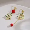Dangle Earrings Christmas Jewelry Old Man Gift Tree Metal Fishing Women's Girls Year Dress Accessorie