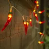 Altri articoli per feste per eventi Stringa luminosa con peperoncino rosso 13 piedi 40 LED Illuminazione fata Peperoncino USB a batteria LED Luce da cucina a LED Lampada da notte bianca calda 231216