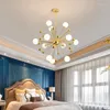 Lampadari Nordico Dente di leone Soggiorno Lampadario Ristorante creativo Camera da letto Personalità semplice Palla Decorazione interna in oro