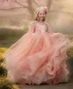 Girl Dresses Customized Flower Dress Tulle Appliques For First Communion Kids Birthday Child Gown With Cape