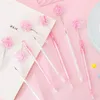 Cherry Blossom Pendant Gel Pens Cute Sequins 0.5mm Needle Japanese Stationery Students Writing Tool School Office Supplies