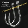 Fishing Hooks Japan Alloy Fishhook 100pcs Fishing Hooks Super Powerful Carp Needle Saltwater Barbed Barbless Assist sawtooth hook 231216