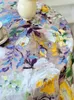Nappe de table américaine légère de luxe, peinture à l'huile rétro, tapis de salle à manger en tissu anti-poussière E5Y3200
