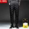 Pantaloni da uomo Piumini d'oca da uomo Imbottiti da esterno invernali 8XL 7XL 6XL Jogger Pantaloni termici impermeabili caldi Taglie forti Abiti resistenti al freddo 231216