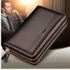 Doppelte Reißverschluss Männer Clutch -Taschen Hochwertige PU -Leder -Brieftaschen -Mann Neue Brieftaschen Männliche Lang Geldbörsen Geldbörsen Carteira Maskulina307c