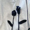Sweats à capuche pour hommes Style américain rétro bleu 3D fleur col rond pull hommes et femmes printemps automne lâche couleur unie mode couple haut