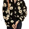 Women's Down Parkas koreanska söta tredimensionella blommor Design Crop Coats O Neck Single Breasted Vintage Jackets 2023 Spring Autumn Chic Outwears 231215