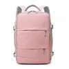 School Bags Pink Women Travel Backpack Water Repellent Anti-Theft Stylish Casual Daypack Bag With Luggage Strap & USB Charging Port Back