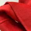 2023 Winter Retro Red Solid Color 100% Wool Outwear Coat Long Sleeve Round Neck Double Pockets Midi Long Outwear Coats B3D141722