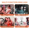 الملحقات Selfie Ring Light 10 بوصة RGB التصوير الفوتوغرافي LED حافة المصباح مع حامل الهاتف المحمول Tripod Stand Ringlight للفيديو المباشر