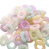 Chouchous élastiques en caoutchouc TPU, 100 pièces, mélange de couleurs, bobine en spirale, cordon téléphonique, attaches pour cheveux, anneau Band251F
