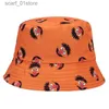 Wide Brim Hats Bucket Hats Summer Women Men Fisherman Hat Foldable Cartoon Bucket Hat Street Hip Hop Bucket Hats Cs Vintage Printed Fishing Hats gorrasL231216