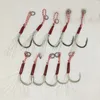 Vishaken 100 stks/partij Assist Hook Vissen Lokken Langzaam Jigging Vis Cast Jigs Prikkeldraad Enkele Jig Haken Draad Veer Pesca Koolstofstaal Peche 231216