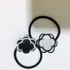 4CM black and white acrylic Double flower hair ring C head rope rubber bands for ladies collection Fashion classic Items Jewelry h2832