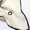 Schals Seidenschal Damen Streifen Bedrucktes Design Klassisch Quadratisch 90 cm Handgefertigt Säumen Elegantes Halstuch Mode