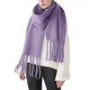 Sjaals Dames Winter Verdikte Macaron Warme Sjaal Effen Kleur Grote Gevlochten Sjaal Uncharted Sheer