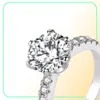 Yhamni luxuoso 2ct 8mm corte redondo moissanite pedra preciosa anéis de noivado de casamento para mulheres 925 joias de prata marca anel de noiva r425112053