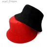 Cappelli larghi cappelli a secchio cappello unisex cappello nero colore solido solido a doppia faccia semplice bob hop hop cappello da uomo maschile da uomo da pesca da pesca da pesca da uomo cl231216