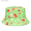 Wide Brim Hats Bucket Hats Summer Floral Print Harajuku Bucket Hat Women Men Fishing Fisherman Hat Outdoor Panama Hip Hop C Bob Femme Gorras 2022L231216