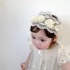 Hår tillbehör spets pannband barn koreanska jacquard född baby födelsedag huvudbonad turban barn hårband pografi prop