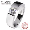 Enviar certificado de prata yhamni 100% real puro 925 anel de prata 6mm sona cz diamante noivado anéis de casamento jóias para homem dr10257z