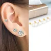 Boucles d'oreilles à clous en acier inoxydable pour femmes, bijoux de luxe, en zircone cubique, couleur or, tendance 2023, taille 2-8mm