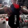 T-shirts pour hommes Summer Bodybuilding Débardeur avec capuche Hommes Gyms Vêtements Fitness Hommes Sleless Gilets Coton Singlets Scle Sports VestL231216